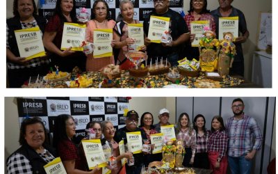 O IPRESB realizou no último dia 11-6, um tradicional café da manhã junino para receber os novos aposentados. Na oportunidade, os servidores receberam o Ato de Aposentadoria e foram acolhidos, também, por outros colegas que participaram da recepção.